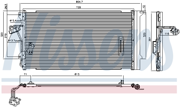 NISSENS Kondensor, klimaanlæg 94667 for VW