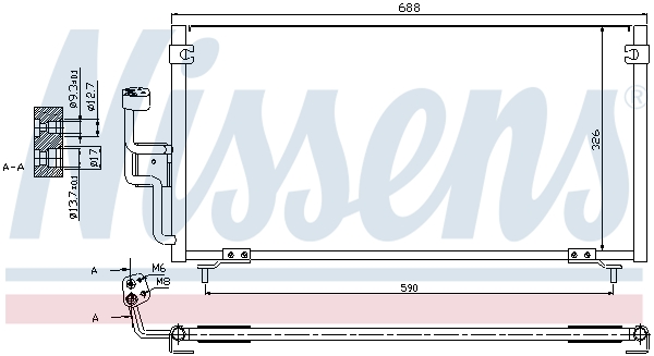 NISSENS Kondensor, klimaanlæg 94702 for MITSUBISHI