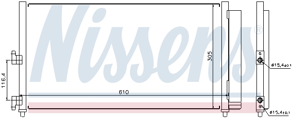 NISSENS Kondensor, klimaanlæg 94727 for ZASTAVA LANCIA FIAT
