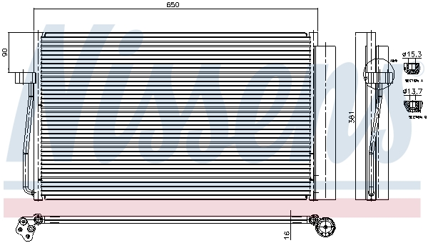NISSENS Kondensor, klimaanlæg 94747 for BMW