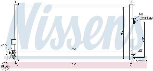 NISSENS Kondensor, klimaanlæg 94889 for NISSAN