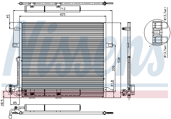 NISSENS Kondensor, klimaanlæg 94897 for MERCEDES-BENZ