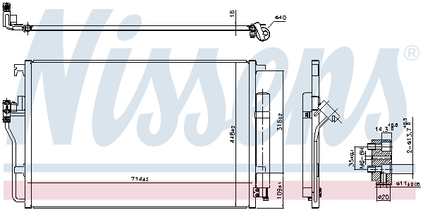 NISSENS Kondensor, klimaanlæg 94917 for DODGE MERCEDES-BENZ VW