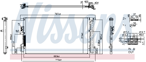 NISSENS Kondensor, klimaanlæg 940939 for KIA