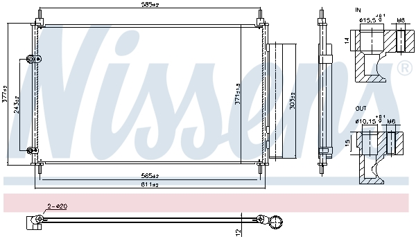NISSENS Kondensor, klimaanlæg 940953 for TOYOTA
