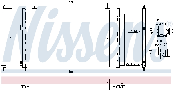 NISSENS Kondensor, klimaanlæg 940961 for TOYOTA