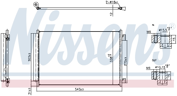NISSENS Kondensor, klimaanlæg 940969 for LANCIA FIAT