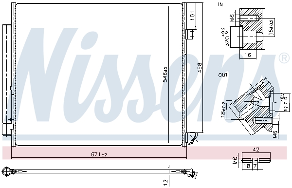 NISSENS Kondensor, klimaanlæg 940852 for MERCEDES-BENZ
