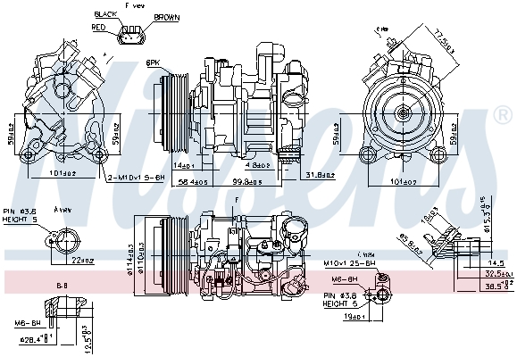 NISSENS Kompressor, klimaanlæg 89585 for BMW