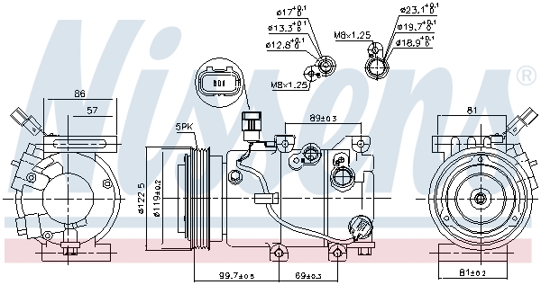 NISSENS Kompressor, klimaanlæg 890241 for HYUNDAI KIA