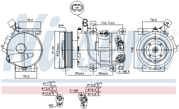 NISSENS Kompressor, klimaanlæg 890425 for HYUNDAI