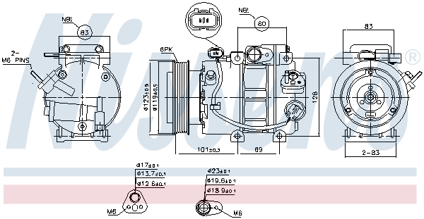 NISSENS Kompressor, klimaanlæg 890150 for KIA