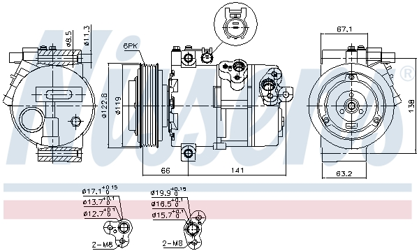 NISSENS Kompressor, klimaanlæg 890394 for KIA