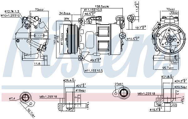 NISSENS Kompressor, klimaanlæg 890062 for VOLVO