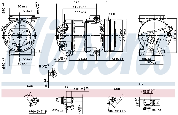 NISSENS Kompressor, klimaanlæg 890211 for FIAT