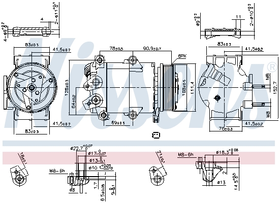NISSENS Kompressor, klimaanlæg 890321 for FORD