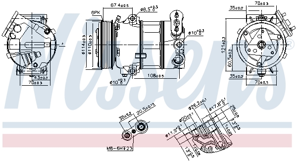 NISSENS Kompressor, klimaanlæg 890339 for FIAT