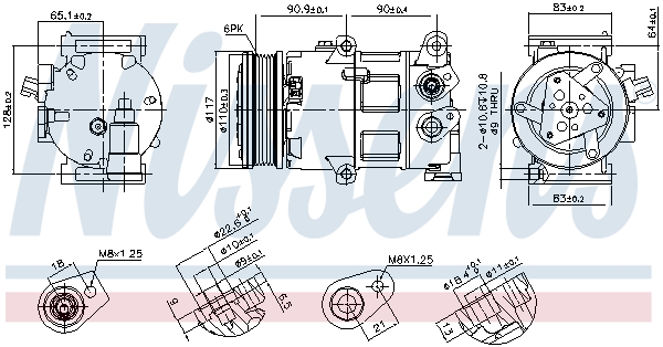 NISSENS Kompressor, klimaanlæg 890418 for FORD