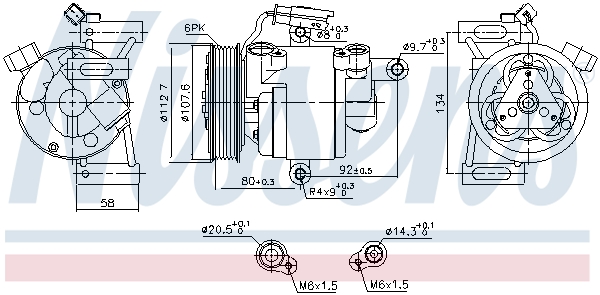 NISSENS Kompressor, klimaanlæg 890649 for TOYOTA