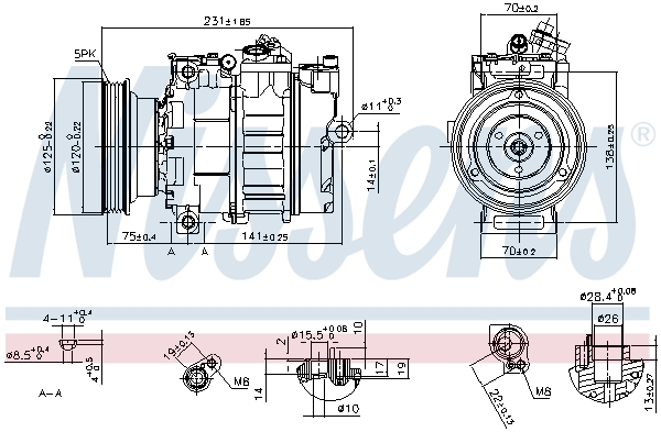 NISSENS Kompressor, klimaanlæg 89232 for LAND ROVER