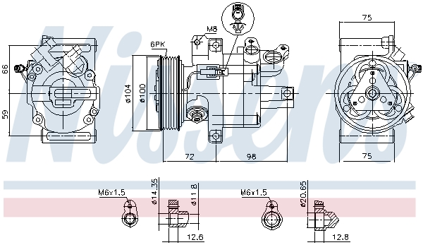 NISSENS Kompressor, klimaanlæg 89399 for TOYOTA