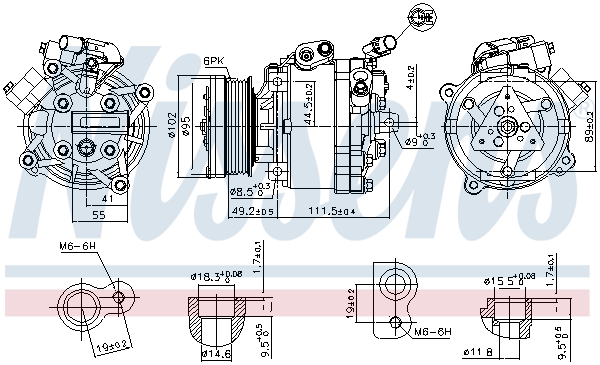 NISSENS Kompressor, klimaanlæg 890666 for PEUGEOT CITROËN MITSUBISHI