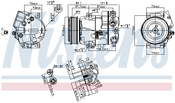 NISSENS Kompressor, klimaanlæg 890259 for VAUXHALL CHEVROLET OPEL