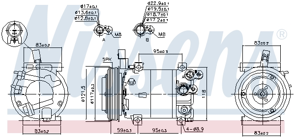 NISSENS Kompressor, klimaanlæg 890682 for HYUNDAI