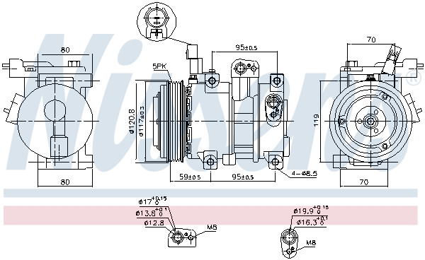 NISSENS Kompressor, klimaanlæg 890683 for HYUNDAI