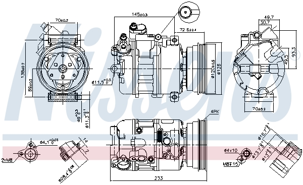 NISSENS Kompressor, klimaanlæg 89112 for BMW
