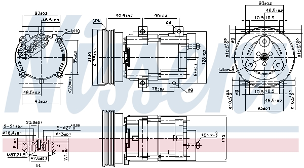 NISSENS Kompressor, klimaanlæg 89191 for FORD MAZDA
