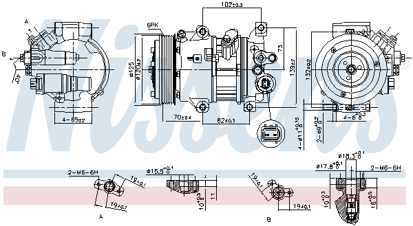 NISSENS Kompressor, klimaanlæg 890650 for TOYOTA