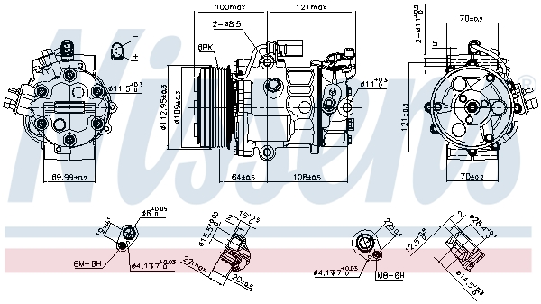 NISSENS Kompressor, klimaanlæg 890659 for VW