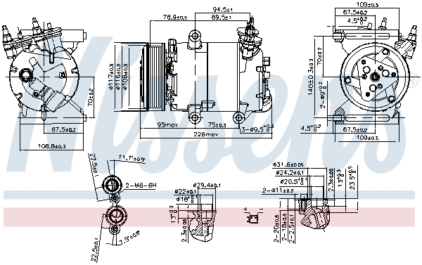 NISSENS Kompressor, klimaanlæg 89571 for FORD LAND ROVER