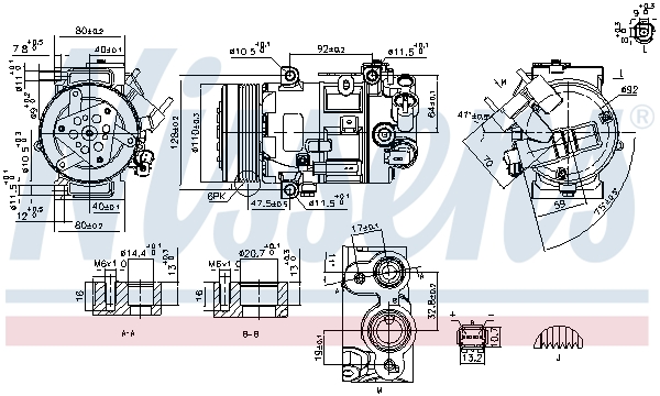 NISSENS Kompressor, klimaanlæg 890420 for PEUGEOT DS