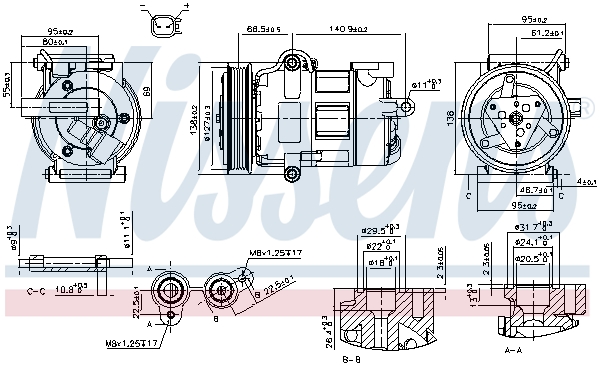 NISSENS Kompressor, klimaanlæg 890698 for FORD
