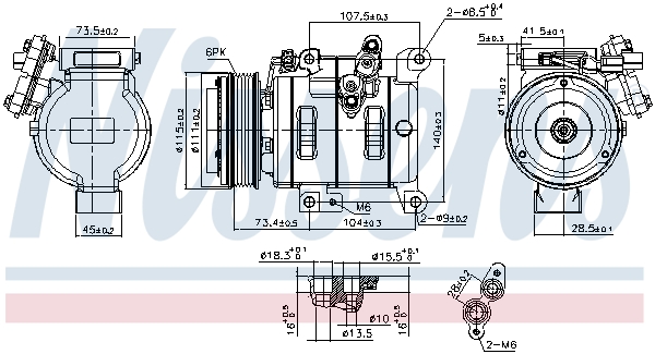 NISSENS Kompressor, klimaanlæg 890614 for MAZDA