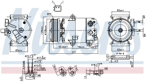 NISSENS Kompressor, klimaanlæg 890588 for FORD