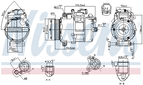 NISSENS Kompressor, klimaanlæg 890012 for BMW