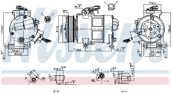 NISSENS Kompressor, klimaanlæg 890249 for FORD