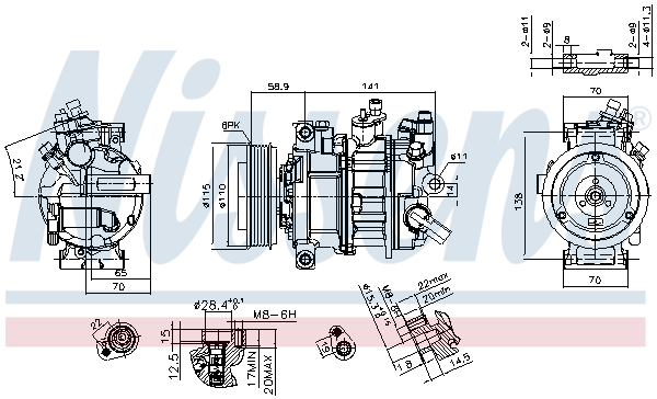 NISSENS Kompressor, klimaanlæg 890602 for VW PORSCHE VW (FAW)