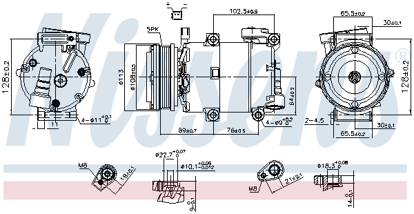 NISSENS Kompressor, klimaanlæg 890788 for FORD