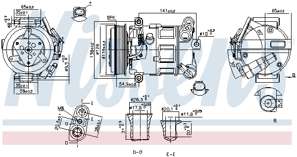 NISSENS Kompressor, klimaanlæg 890801 for ALFA ROMEO