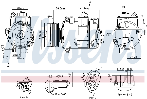 NISSENS Kompressor, klimaanlæg 890773 for VW