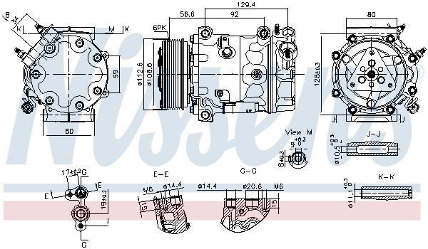 NISSENS Kompressor, klimaanlæg 890780 for PEUGEOT VAUXHALL