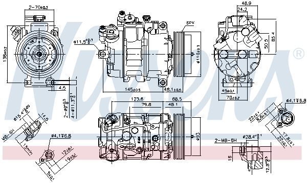 NISSENS Kompressor, klimaanlæg 890070 for ALPINA
