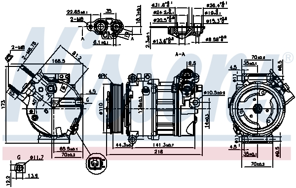 NISSENS Kompressor, klimaanlæg 890123 for LAND ROVER