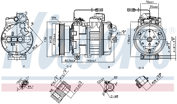NISSENS Kompressor, klimaanlæg 89027 for VW