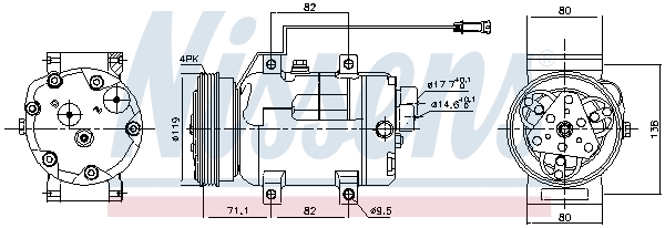 NISSENS Kompressor, klimaanlæg 89029 for VW