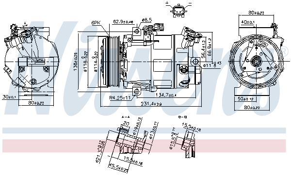 NISSENS Kompressor, klimaanlæg 890297 for NISSAN